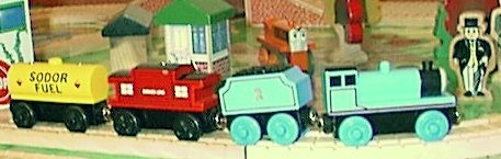 Edward mit einem Güterzug